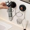 Electric Razor Holder - 7.2x2.17 Inches Suction Cup Hanger for Organized Storage, Bathroom Efficiency with Toiletry Holding Function, Rack Holder for RV Apartment Hotel Use, Stainless Steel view 3