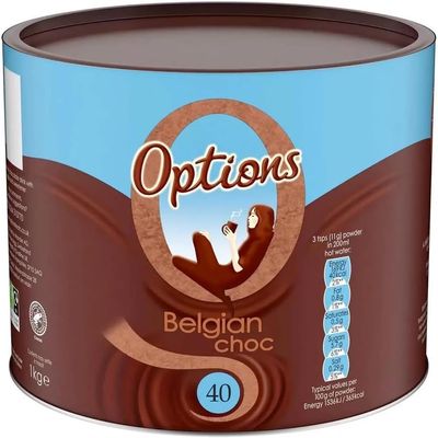 Options Hot Chocolate Belgian Chocolate Instant Drink 1KG