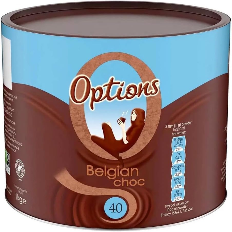 Options Hot Chocolate Belgian Chocolate Instant Drink 1KG