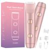 3-in-1 Lady Shaver & Bikini Trimmer for Women | Dual Head Electric Razor | USB-C Rechargeable Facial & Body Hair Remover for Lips, Underarms, Intimate Areas | IPX7 Waterproof Women's Shaver
