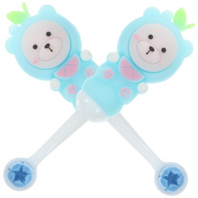 ZUNOXAZ 2pcs Soft Bristles Silicone Children Toothbrushes for Toddlers with Cute Bear Shape, Safe and Gentle Manual Tooth Brushes Suitable for Kids Aged 0-9 Years
