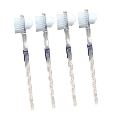 ERINGOGO 2pcs Transparent Double Sided Denture Brush Soft Bristle False Teeth Cleaner with Non Slip Handle for Plaque and Stain Removal Oral Hygiene Tool for Dentures and Retainers