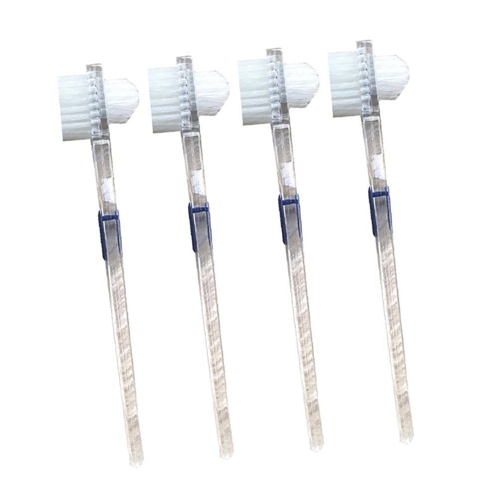 ERINGOGO 2pcs Transparent Double Sided Denture Brush Soft Bristle False Teeth Cleaner with Non Slip Handle for Plaque and Stain Removal Oral Hygiene Tool for Dentures and Retainers