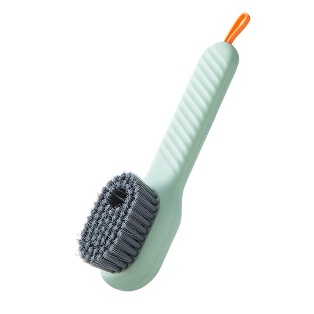 Shoe Cleaning Brush Liquid Dispensing Multipurpose Cleaning Brush with Soft Bristles for Shoes Clothing Bags Hanging Design PP Nylon 40g (Green)