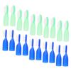ARTSEWPLY 20 Pcs Mini Prison Toothbrushes with Finger Sleeve Soft Small Head for Prevention Plastic Oral Care Brushes in Blue and Light Green view 1