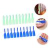 ARTSEWPLY 20 Pcs Mini Prison Toothbrushes with Finger Sleeve Soft Small Head for Prevention Plastic Oral Care Brushes in Blue and Light Green view 2