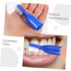 ARTSEWPLY 20 Pcs Mini Prison Toothbrushes with Finger Sleeve Soft Small Head for Prevention Plastic Oral Care Brushes in Blue and Light Green view 3