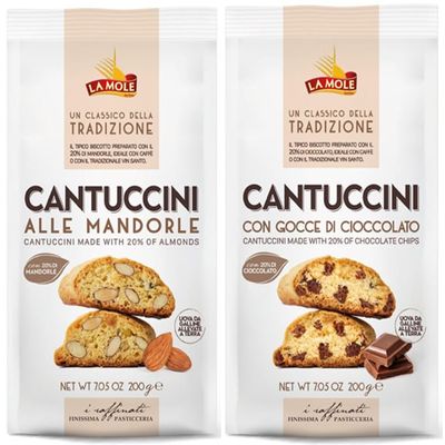 La Mole - Cantuccini Biscuits Selection | Almond (200g) & Chocolate (200g)