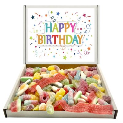 Birthday Gift Quality Pick n Mix Sweets Letterbox Selection 400g, Favourite Choices Variety Assortment with Matching Gift Card (Customised 400g Fizzy Mix)