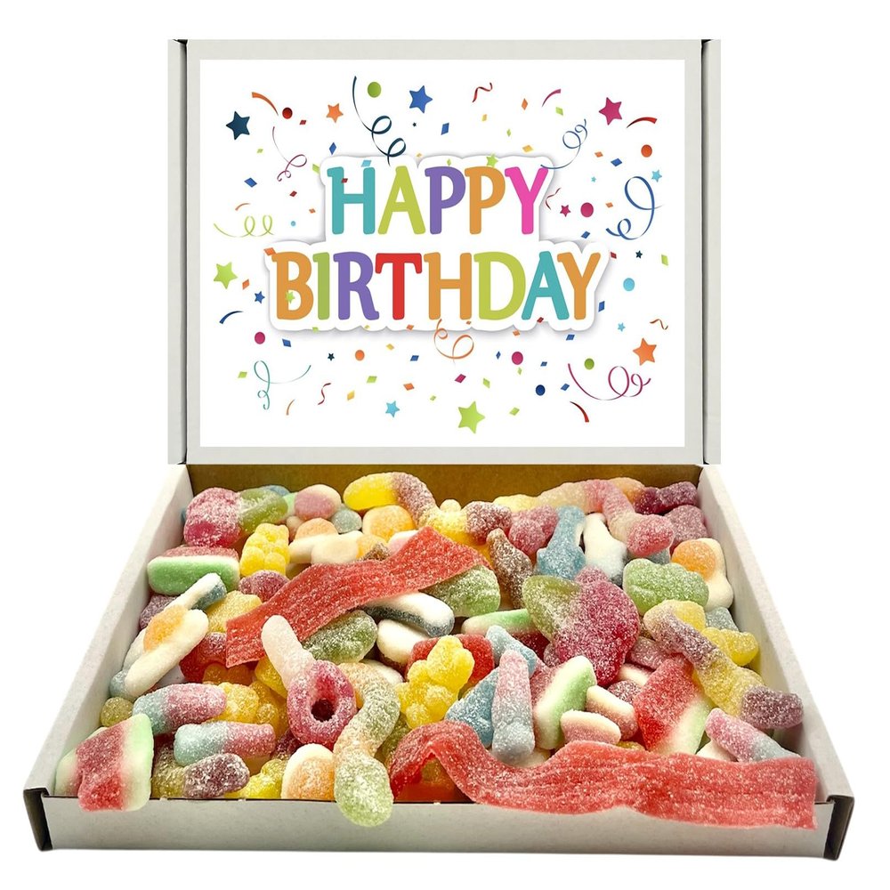 Birthday Gift Quality Pick n Mix Sweets Letterbox Selection 400g, Favourite Choices Variety Assortment with Matching Gift Card (Customised 400g Fizzy Mix)
