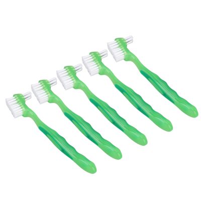 FreshCart Basics False Teeth Brush, Safe Denture Brush, Ergonomic Dirt Removal, Professional for Daily Life (Green)