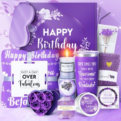 Birthday Gift for Women Girls Birthday Gift for Ladies Relaxing Spa Box Her Self Care Basket Present Hamper Pamper Gifts for Her Valentine's Day Gift Get Well Soon Gift for Sister Friends with Blanket