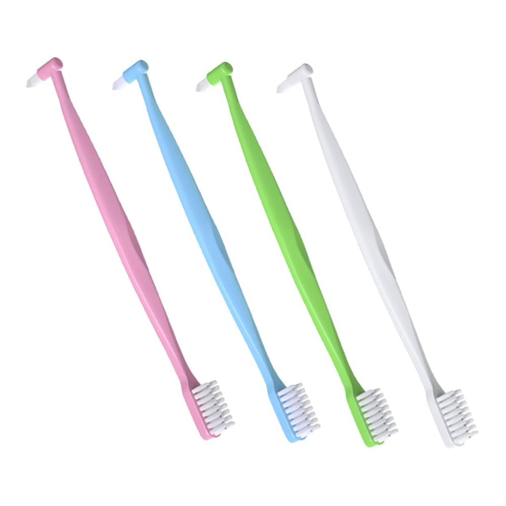 FOMIYES 4Pcs Double Headed Interdental Toothbrushes Ergonomic Design Soft Bristles for Orthodontic Braces Receding Gums and Detail Cleaning Multi Color for Precise Interspace Care