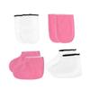 Anneome 2 Sets Paraffin Wax Hand and Foot Spa Gloves with Heat Retention for Manicure and Pedicure Skin Care Disposable Covers for Softening Dead Skin and Calluses White and Pink view 1