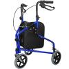 Folding Rollator Walker with Seat & Bag - Convenient Mobility Aid for Elderly & Handicapped Users - 3 Wheel Tri Walker with Lockable Brakes & Carry Bag - Comfortable & Portable view 1