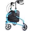 Folding Rollator Walker with Seat & Bag - Convenient Mobility Aid for Elderly & Handicapped Users - 3 Wheel Tri Walker with Lockable Brakes & Carry Bag - Comfortable & Portable view 3