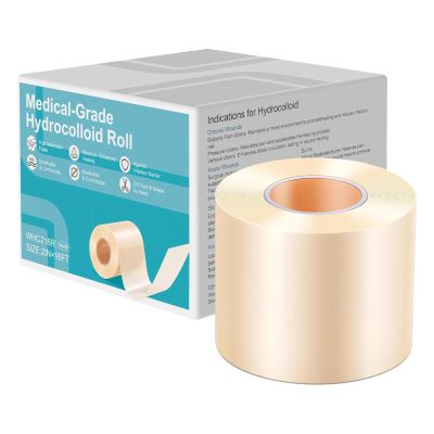 Hydrocolloid Roll for Wound Care - 5cmx5.0m - 0.3mm Thickness, Cut-to-Size Waterproof Dressing Tape - Flexible & Skin-Friendly Bandage Patch for Cuts,Blisters,grazes,Minor Wounds - Self-Adhesive