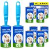 Omtofo 1200 Sheets Lint Roller Pet Hair, 10 Rolls Extra Strong Lint Roller Clothes with 2 Handles, Lint Roller for Clothes, Hair, Sofa, Bed, Cat Hair, Dog Hair, 120 Sheets/Rolls view 1