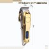 Electric Clippers for Men Professional, Steel Blade Precision, Gold Silver Stainless Body, Rechargeable USB, Led Display, Bald Head High-Power, Ideal Barbershops view 2