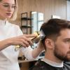 Electric Clippers for Men Professional, Steel Blade Precision, Gold Silver Stainless Body, Rechargeable USB, Led Display, Bald Head High-Power, Ideal Barbershops view 4