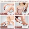 2026 Upgraded Epilator for Women - 4-in-1 Full Body Epilator with Electric Shaver & Foot File, Rechargeable Wet & Dry Use for Face, Legs, Arms, Underarms, Bikini & Feet - Cordless Facial Hair Remover view 3