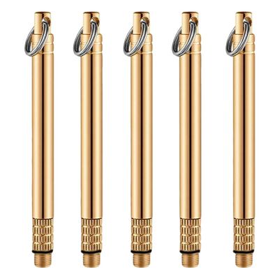 5 PCS Portable Titanium Toothpicks Reusable Pocket Toothpick Multifunctional Metal Toothpick with Protective Holder Key Ring for Outdoor Picnic Camping Traveling