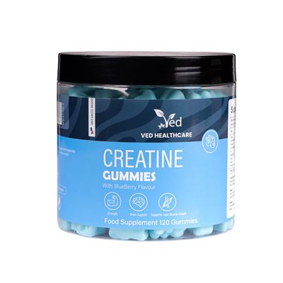 VED Creatine Monohydrate Supplement - 120 Creatine Gummies with Max Nutrition for Men and Women - Gym Accessories Gummies.