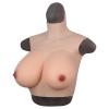 High Collar Style Artificial Silicone Breast Forms Fake Breast Suitable for Mastectomy Prosthesis Halloween Transgender Christmas Cross-Dresser Weddings Cosplay(White Skin,G Cup) view 1