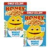 Honey Wheat Puffs 520g Puffed Wheat Sweetened with Sugar & Honey, Fortified with Vitamins & Iron - Healthy Breakfast Cereal for Energy Boost Mnt (2 x Pack) view 1