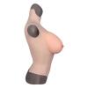 High Collar Realistic Half Body Silicone Breast Forms Fake Breast Boobs Enhancer Suitable for Mastectomy Prosthesis Halloween Transgender Christmas Cross-Dresser Weddings Cosplay(White Skin,G Cup) view 3