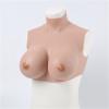 High Collar Style Silicone Breast Forms Boobs Enhancers Fake Breast Cotton Filler Suitable for Mastectomy Halloween Transgender Christmas Cross-Dresser Weddings Cosplay(Brown Skin,G~1525g) view 2