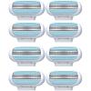 8 PCS Women's Razor Blade Refills with Blue Handle Suitable for Gillette Venus, 3-Layer Replacement Blades for a Smooth, Close Shave. Ideal for Bathroom & Travel, Easy to Replace & Washable for