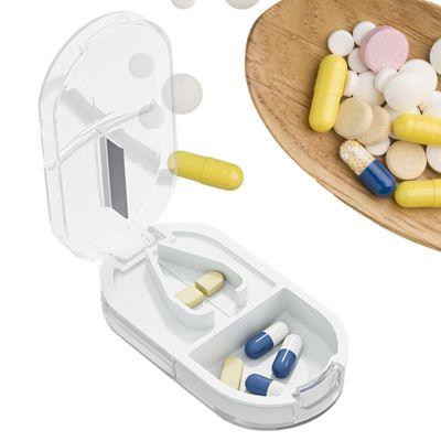 Small Pill Cutter, Pill Cutter and Organizer Combo, Small Pill Box