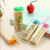 4 Pack Bamboo Dental Toothpicks (~400pcs) with Portable Travel Case Eco-Friendly Oral Hygiene Floss Sticks (84) view 1