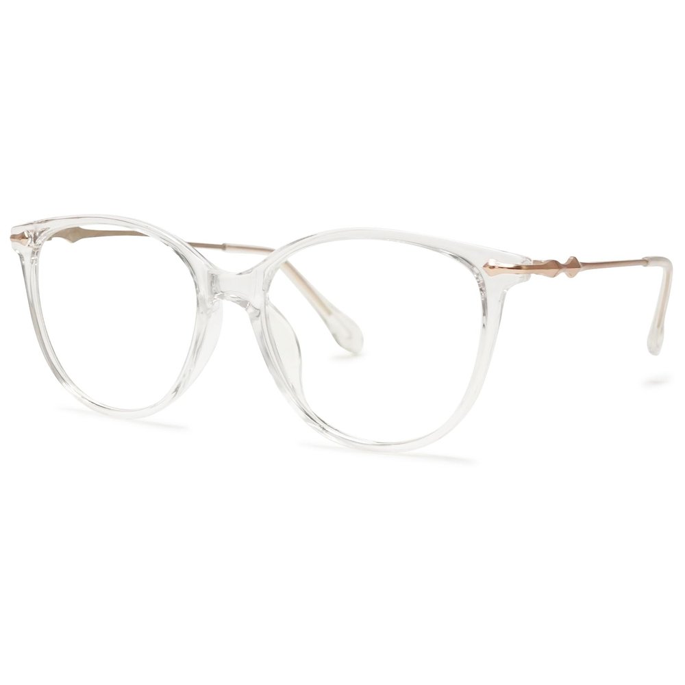 ALKAHE Large Reading Glasses for Women Men Oversized Cat Eye Thin Frame Blue Light Blocking Computer Readers Eyeglasses Clear Frame Gold Arm Glasses 1.0