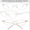 ALKAHE Large Reading Glasses for Women Men Oversized Cat Eye Thin Frame Blue Light Blocking Computer Readers Eyeglasses Clear Frame Gold Arm Glasses 1.0 view 3