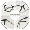 ALKAHE Large Reading Glasses for Women Men Oversized Cat Eye Thin Frame Blue Light Blocking Computer Readers Eyeglasses Black Frame Silver Arm Glasses 3.0 view 4