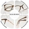 ALKAHE Large Reading Glasses for Women Men Oversized Cat Eye Thin Frame Blue Light Blocking Computer Readers Eyeglasses Green Frame Gold Arm Glasses 3.5 view 4