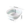 2 x Foldable Wash Bowl, Foldable Sink, Massage Foot Bath Bucket, for Camping, Laundry, Vegetable Washing, Compact and Durable Bathroom Kitchen Organiser (Blue + Grey) view 2