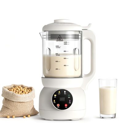 40oz Nut Milk Maker Machine, 7 in 1 Glass Plant Based Soy Milk Machine with 12 3D Blades, Oatmeal, Almond and Juice Modes (White)