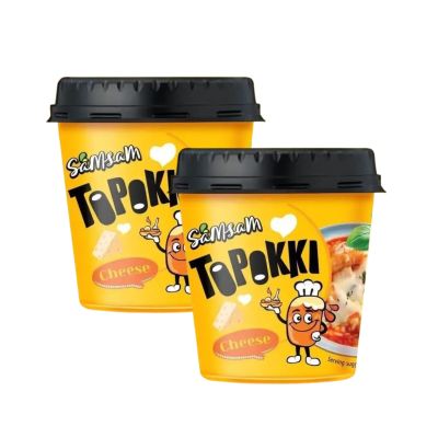 SamSam Instant Tteokbokki Topokki Korean Rice Cakes Chewy Street Snack, Multi Flavours, Carbonara, Cheese, Curry, Garlic Teriyaki, Jjajang, Rose, Original Sweet & Spicy
