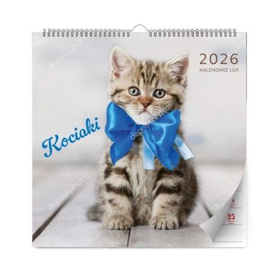 Kalendarz 2026 cienny Lux Kociaki Polski Kalendarz 2026 Organizer Terminarz Datownik