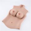 High Collar Realistic Silicone Breast Forms Fake Breast Boobs Enhancers Suitable for Mastectomy Crossdressers Transgender Christmas Cosplay(Brown Skin,E) view 2