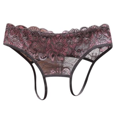 Women Underwear Sexy Set 75A Japanese Style Low Waist Open Top Temptation Hollow Out PP Lace Thong Men Shorts Underwear Stretch, gray, One Size