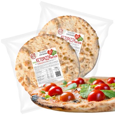 NEW KETO Pizza Bases 2 x 190g | High Protein, Zero Sugar | Hand-Stretched in Italy | Ready to Top & Create Your Own Pizza
