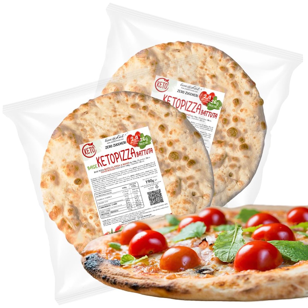 NEW KETO Pizza Bases 2 x 190g | High Protein, Zero Sugar | Hand-Stretched in Italy | Ready to Top & Create Your Own Pizza