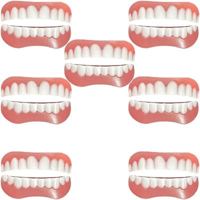 False teeth set,False Teeth Veneers Reusable Dentures for Upper and Lower Jaw Women Tooth Tooth Repair for Men Teeth,A,7PCS