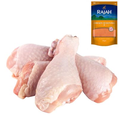 Chicken Drumstick 1kg with Rajah Chicken Seasoning 100g Halal Juicy Drumsticks Pack