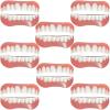 False teeth set,Dentures Veneer False Teeth for Men Women Top and Bottom False Teeth Silic for Teeth,A,8pcs view 1