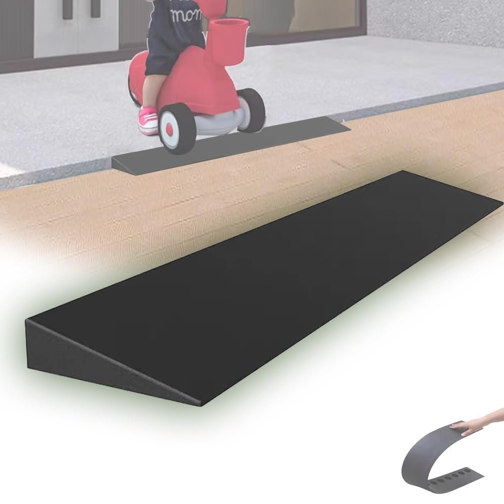 NHEISSCF Driveway Kerb Ramp, Flexible Curb Ramps Portable Driveway Ramps For Home Scooter Stroller(98x12x3 cm (38"x4.7"x1.2"))
